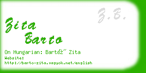 zita barto business card